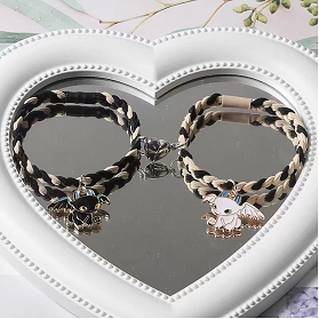 Customizable Magnetic Heart Bracelet for Couples