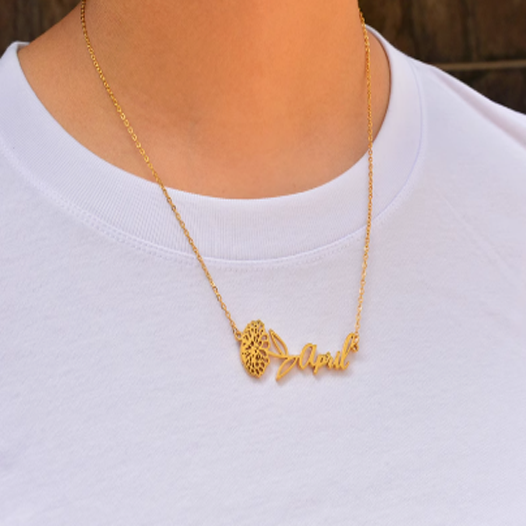 Customizable Birth Flower Necklace
