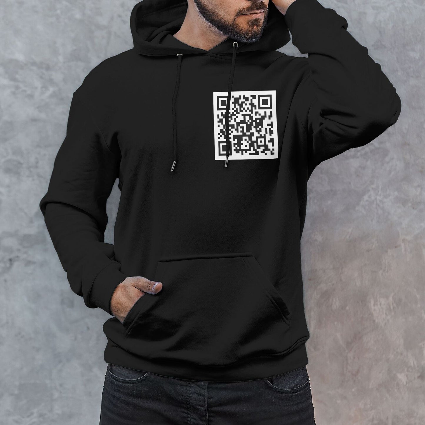 Funny FU QR Code Hoodie Hoodies That Can Be Customized With QR Code Content