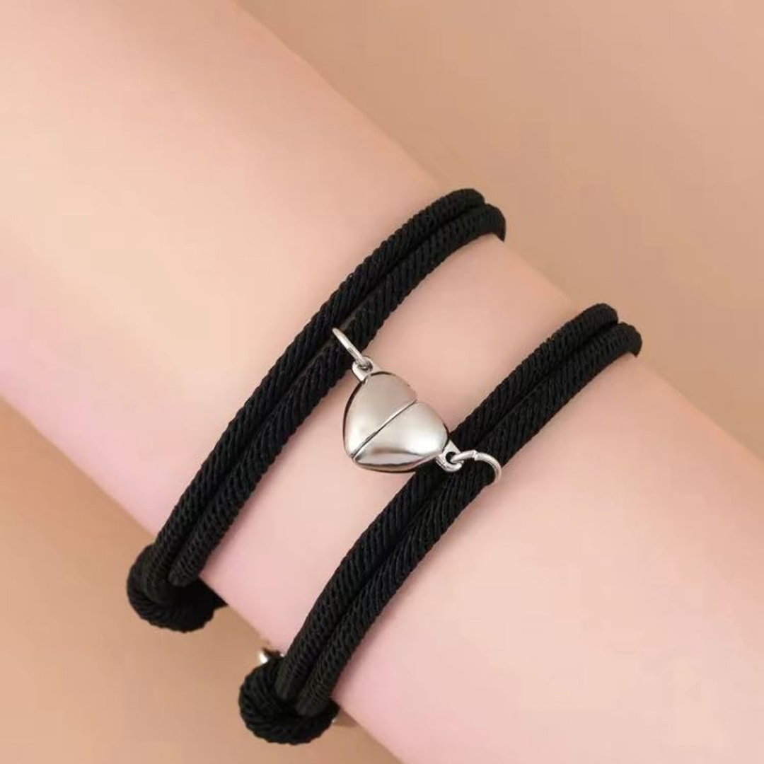 Customizable Magnetic Heart Bracelet for Couples